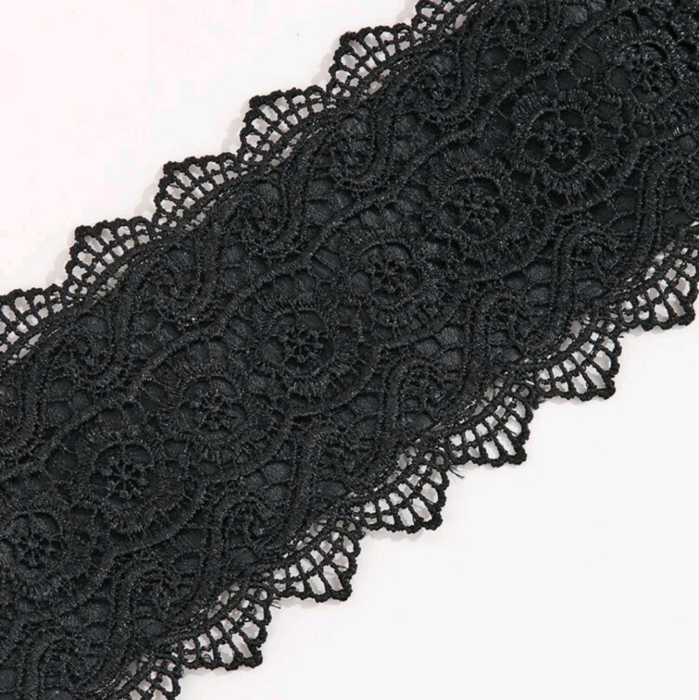 Corset Black Lace faux leather Obi Wide Waist Wrap belt - Picture 5 of 12
